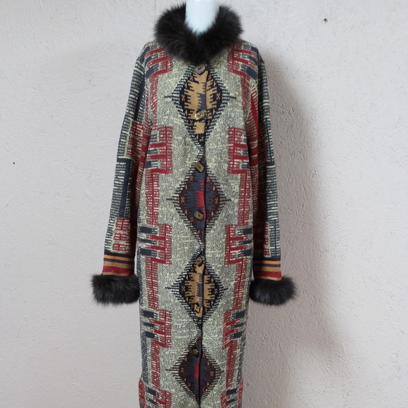 Double D Ranch Jackets & Blazers - Double D Ranch Sweater Duster Fur Trimmed